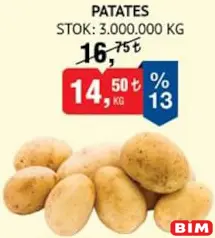 PATATES KG fiyat ve kampanya bilgisi